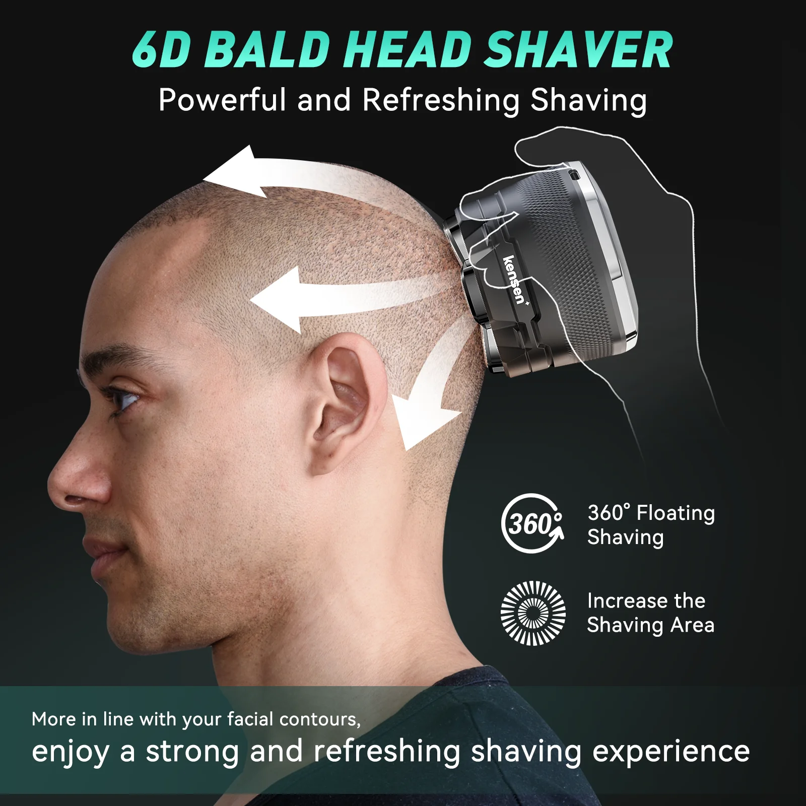 Electric Head Shavers for Bald Men 6D Magnetic Razor Beard Trimmer USB Rechargeable LED Display Waterproof Beard Shavers Electric Head Shavers for Bald Men 6D Magnetic Razor Beard Trimmer USB Rechargeable LED Display Waterproof Beard Shavers