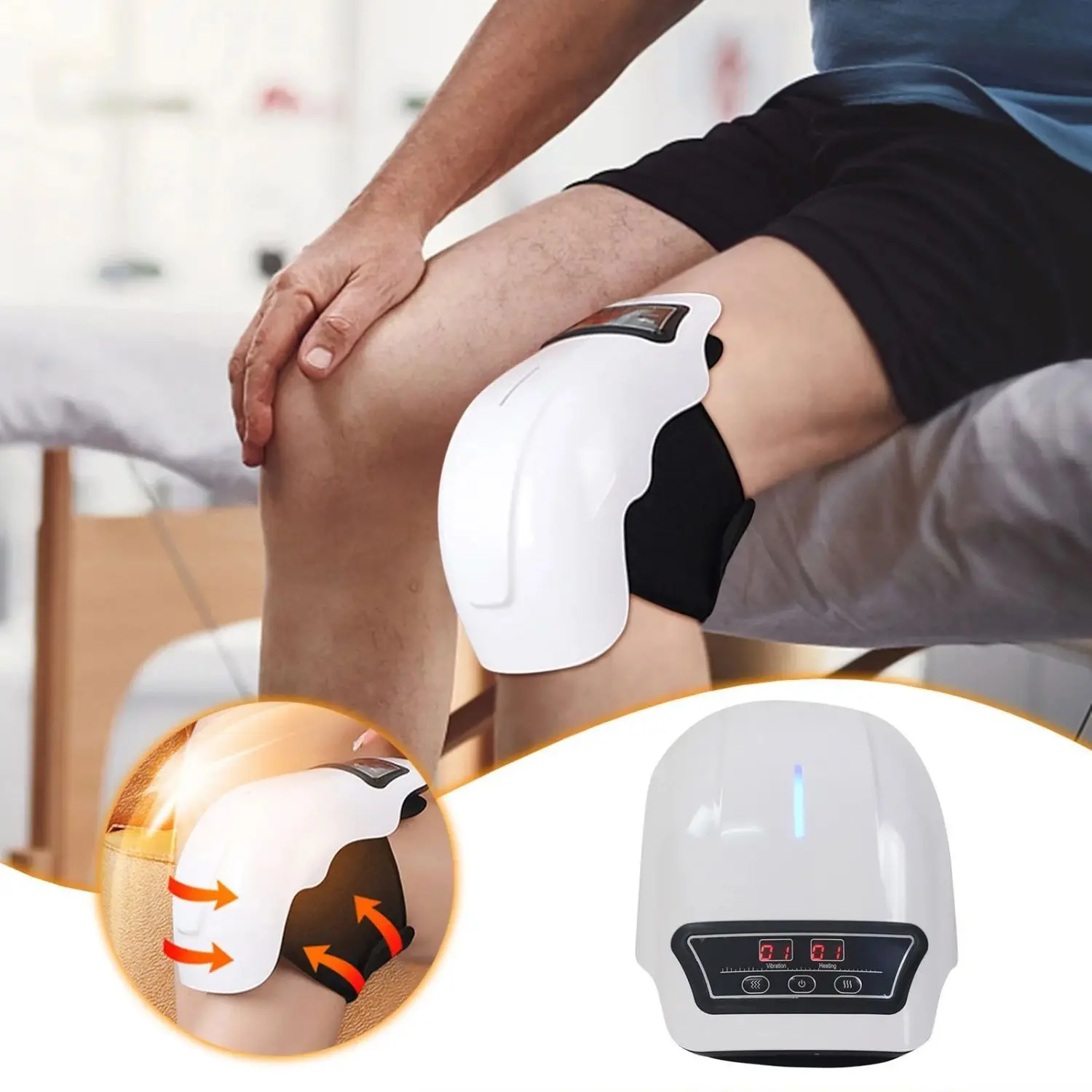 Electric Heating Massage Knee Pad Wireless Heated Knee Massager Wormwood Constant Temperature Hot Compress Vibration Electric Heating Massage Knee Pad Wireless Heated Knee Massager Wormwood Constant Temperature Hot Compress Vibration