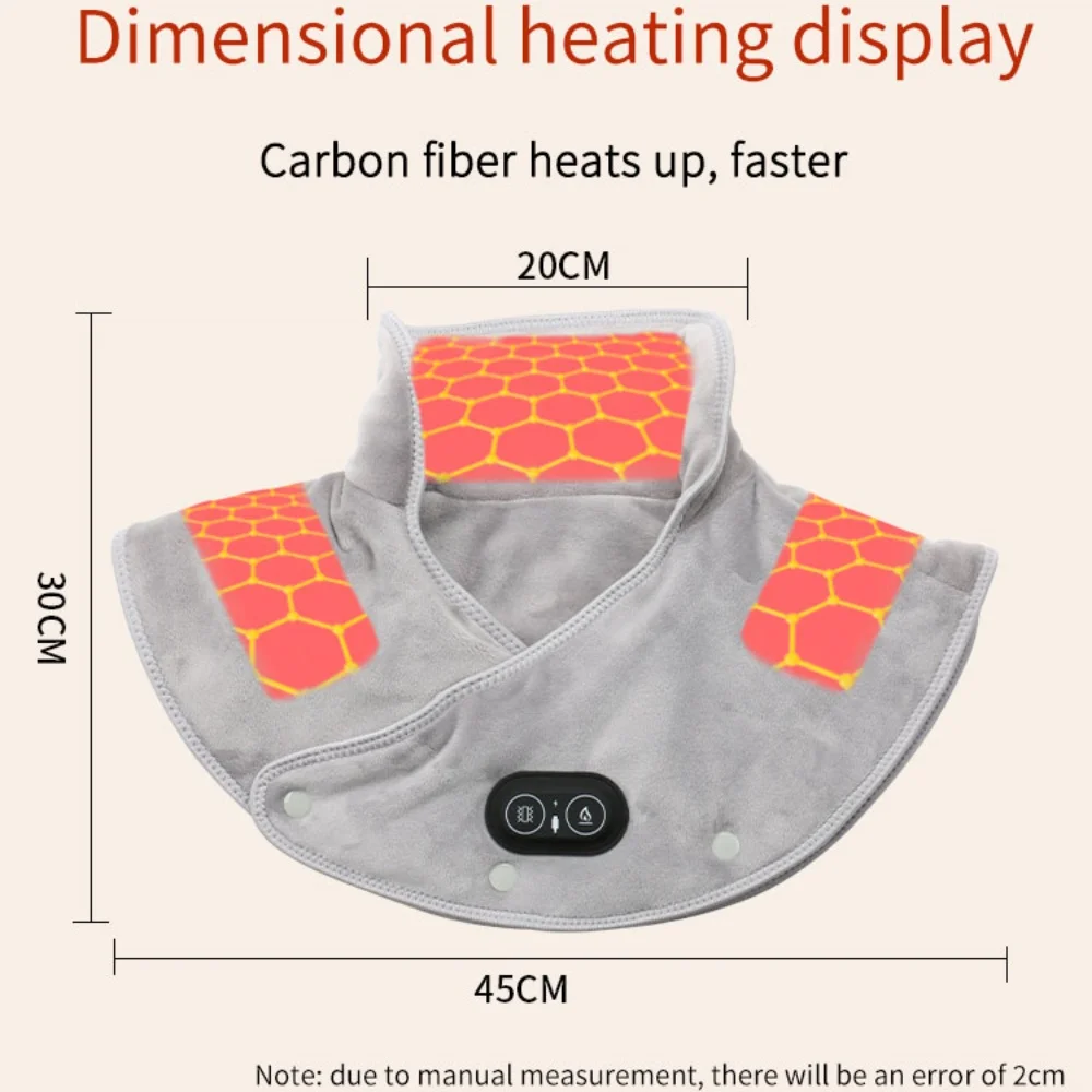 Electric Heating Shoulder Neck Pad Massager Three Gear Hot Compress Cervical Shawl Warmer USB for Shoulder Neck Back