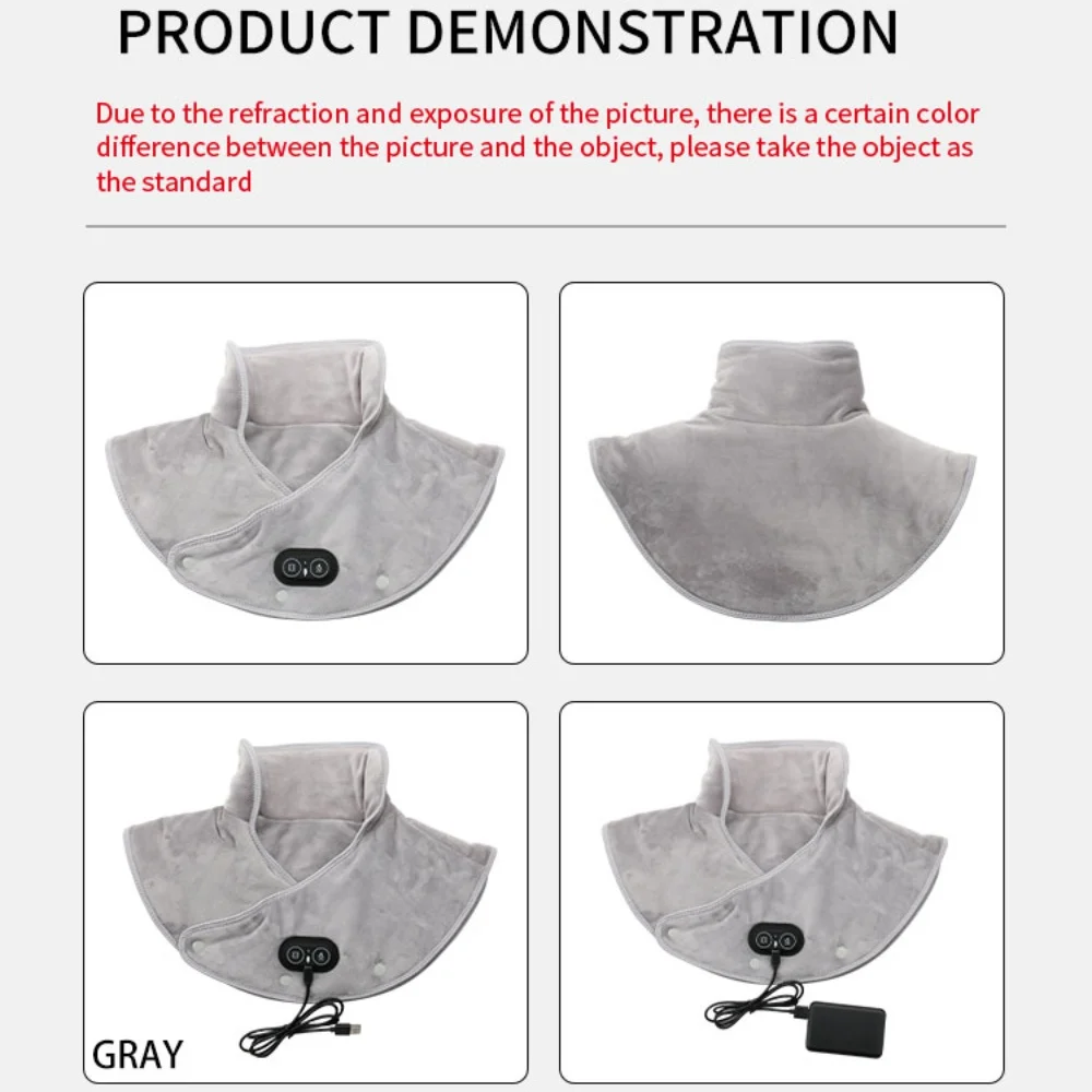 Electric Heating Shoulder Neck Pad Massager Three Gear Hot Compress Cervical Shawl Warmer USB for Shoulder Neck Back