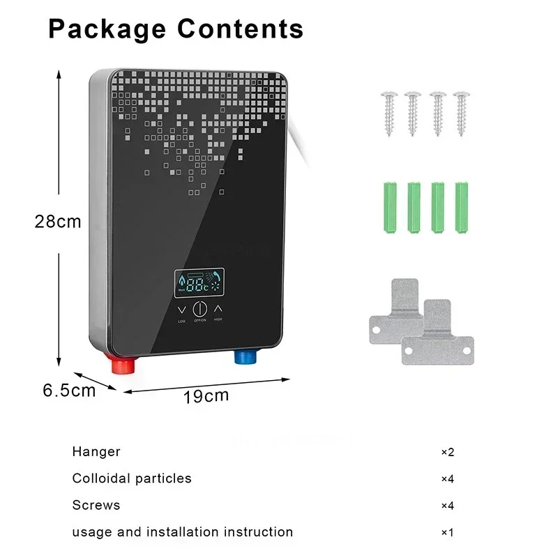 Electric Hot Water Heater Tankless Instant Boiler Bathroom Tankless Shower Thermostat Safe Intelligent Automatica Electric Hot Water Heater Tankless Instant Boiler Bathroom Tankless Shower Thermostat Safe Intelligent Automatica