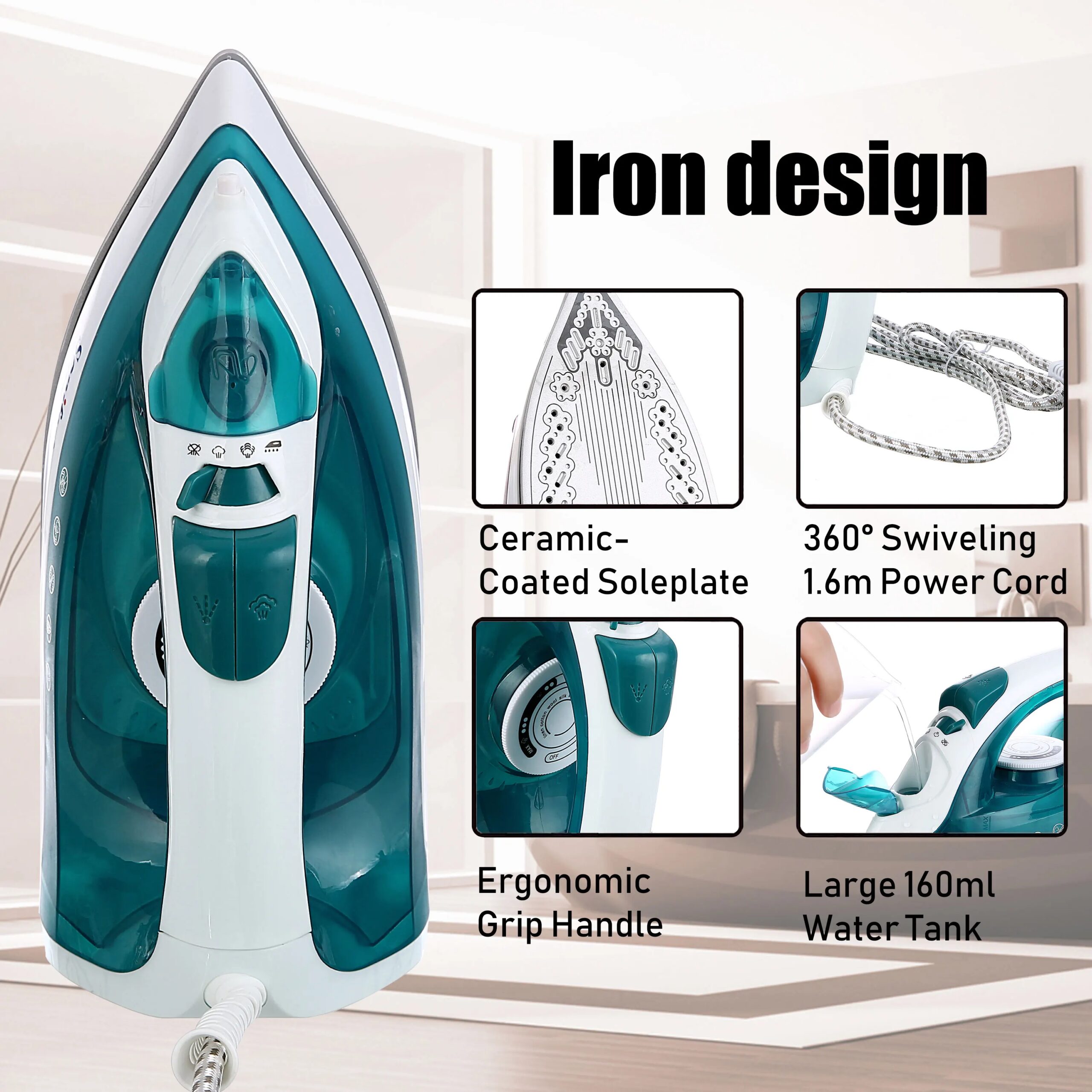 Electric Iron Portable Mini Garment Steamer Steam Iron For Clothing Iron Adjustable Ceramic Soleplate Iron For Ironing Electric Iron Portable Mini Garment Steamer Steam Iron For Clothing Iron Adjustable Ceramic Soleplate Iron For Ironing