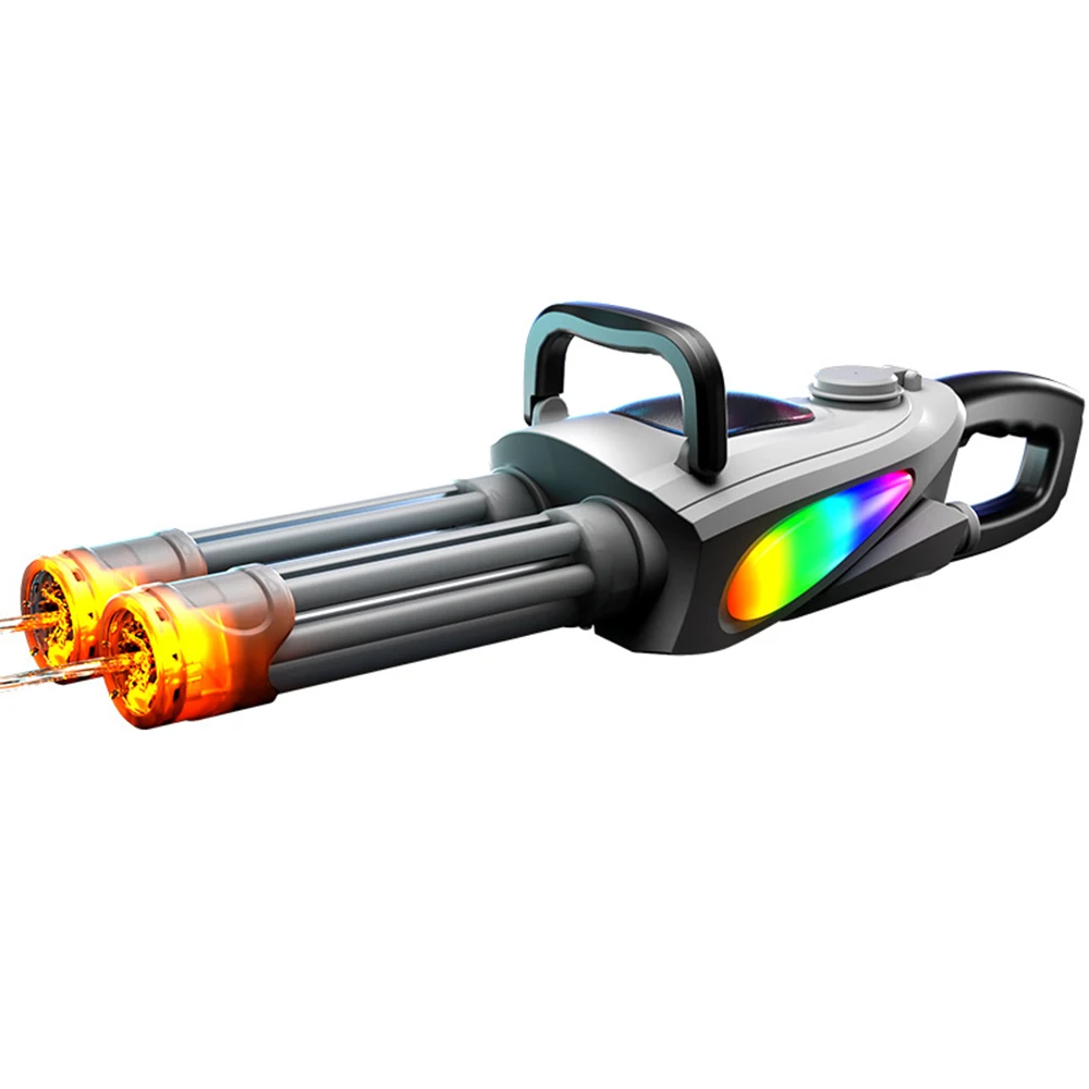 Electric LED Rotating Barrel Gatling Water Gun Toy Automatic Spray Water Pistol Blaster Cannon Pool Summer Toy for Kids