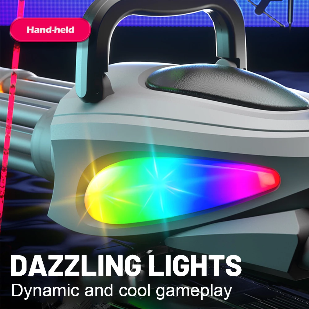 Electric LED Rotating Barrel Gatling Water Gun Toy Automatic Spray Water Pistol Blaster Cannon Pool Summer Toy for Kids Electric LED Rotating Barrel Gatling Water Gun Toy Automatic Spray Water Pistol Blaster Cannon Pool Summer Toy for Kids