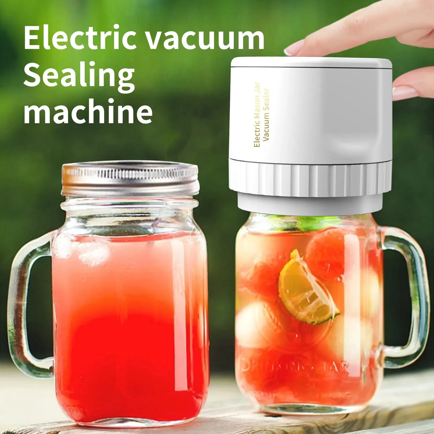 Electric Mason Jar Vacuum Sealer, Cordless Vacuum Sealer Kit for Wide-Mouth and Regular-Mouth Mason Jars, for Food Electric Mason Jar Vacuum Sealer, Cordless Vacuum Sealer Kit for Wide-Mouth and Regular-Mouth Mason Jars, for Food