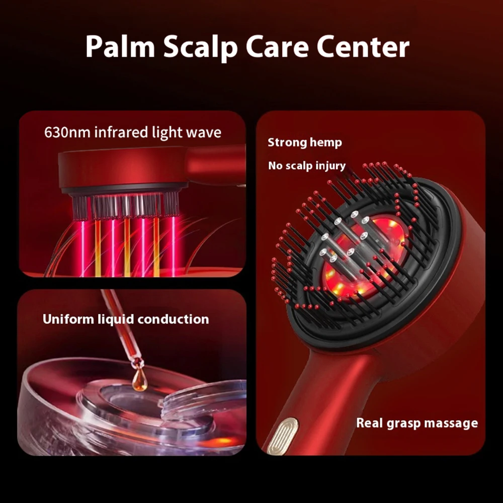 Electric Massage Comb Vibration Red Light Therapy Hair Growth Massage Scalp Brush Anti Hair Loss Liquid Oil Applicator Electric Massage Comb Vibration Red Light Therapy Hair Growth Massage Scalp Brush Anti Hair Loss Liquid Oil Applicator