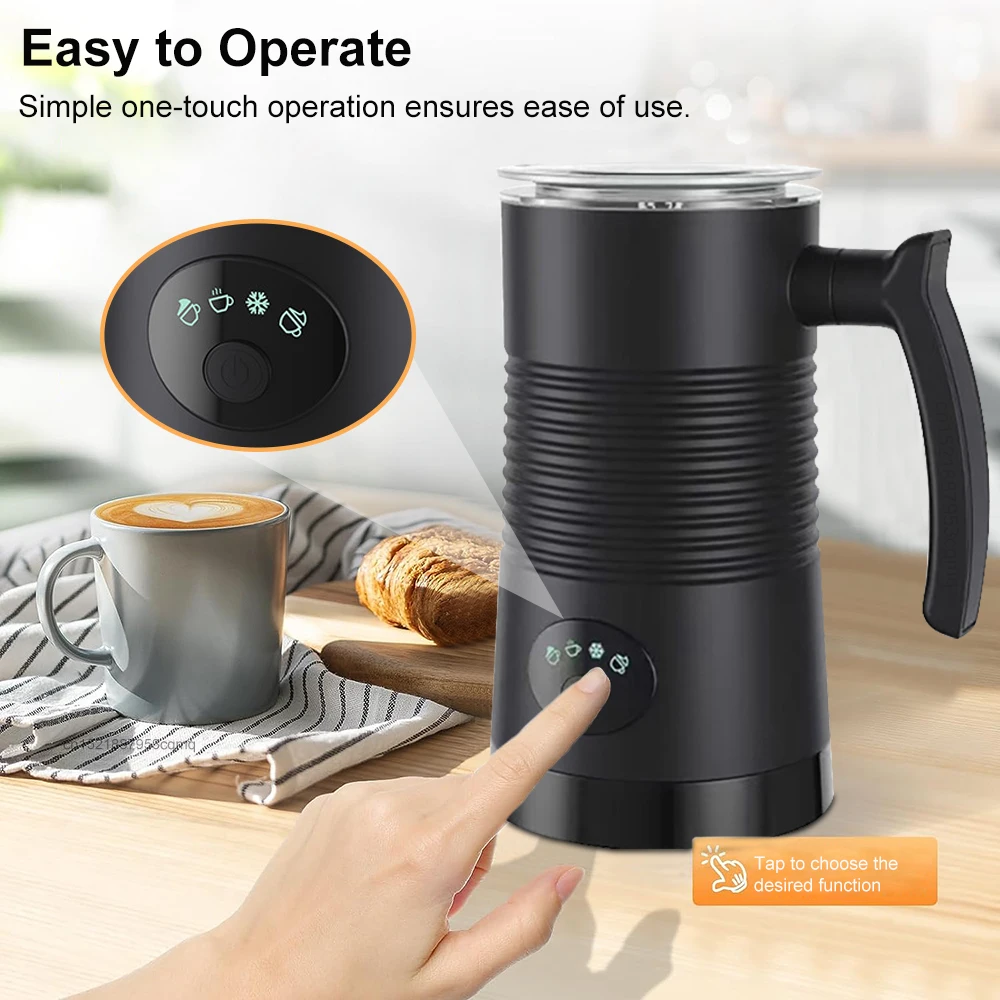Electric Milk Frother Automatic Rotary Foamer for Coffee Cappuccino Latte 4 in 1 Hot and Cold Foam Maker Milk Frother Electric Milk Frother Automatic Rotary Foamer for Coffee Cappuccino Latte 4 in 1 Hot and Cold Foam Maker Milk Frother