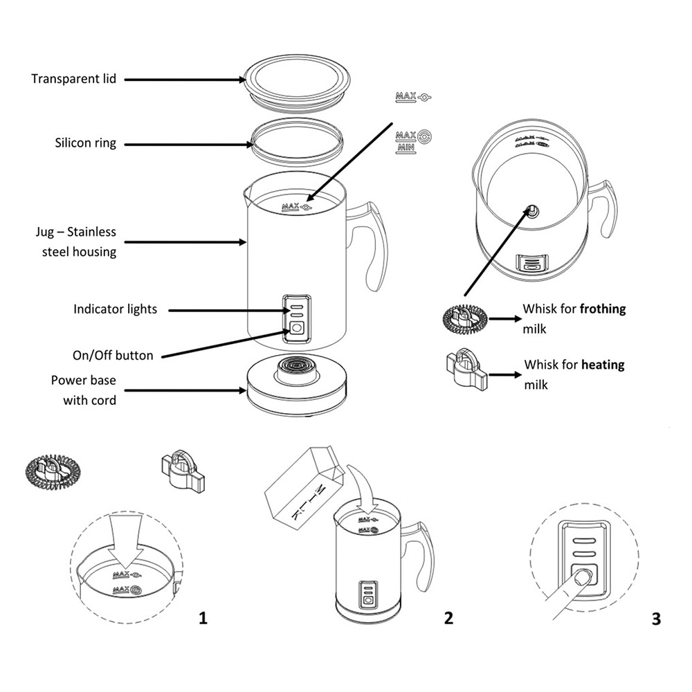 Electric Milk Frother Foam Maker