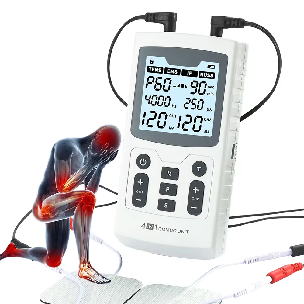 Electric Muscle Therapy Stimulator High-Frequency Interferential Physiotherapy Device IFT RUSS TENS EMS Adjustable Body