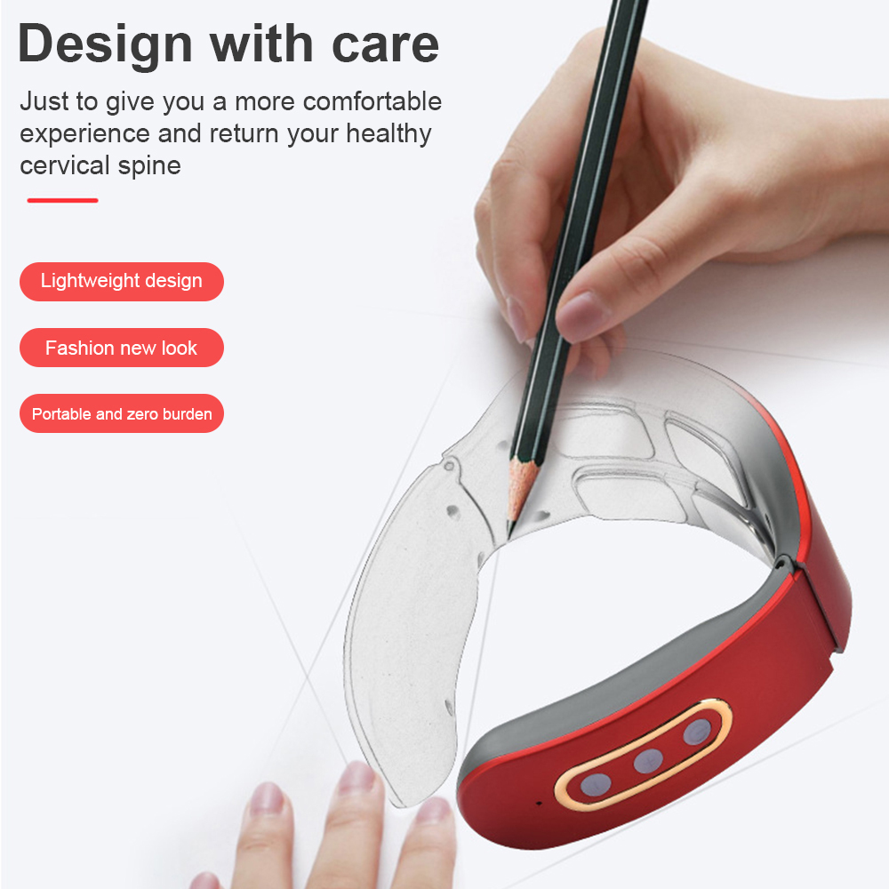 Electric Neck and Shoulder Pulse Massager 6 mode 9 levels Adjustable Heat Cervical Vertebra Relax Pain Relief Kneading