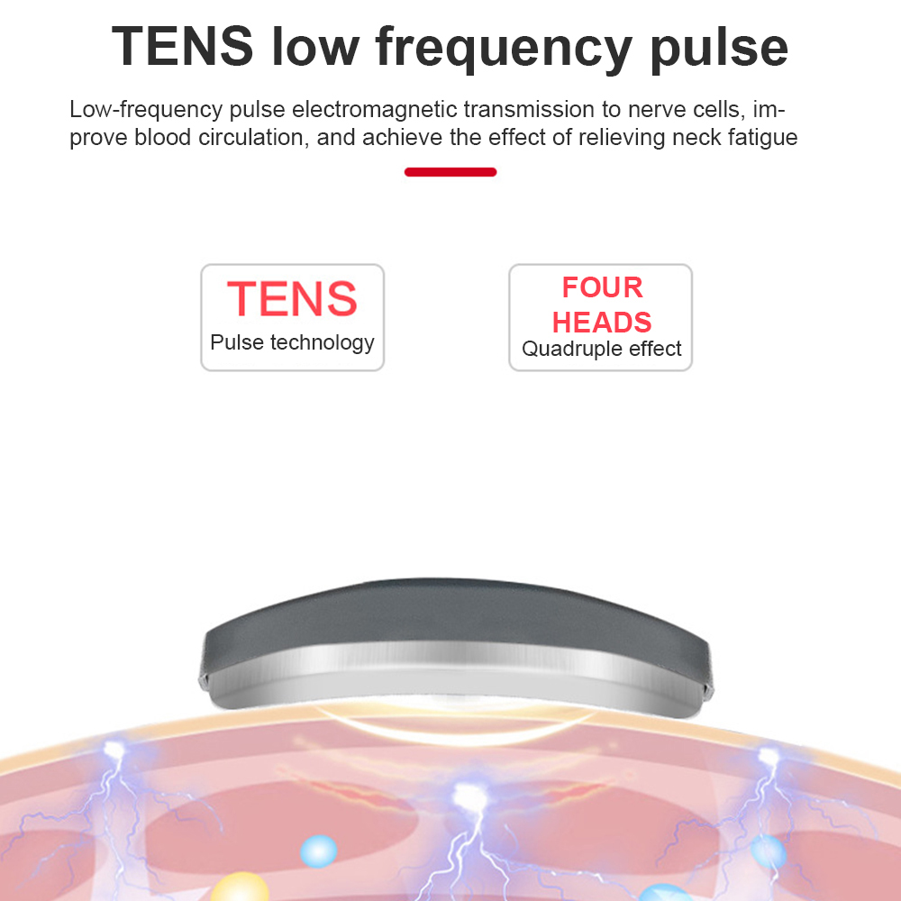 Electric Neck and Shoulder Pulse Massager 6 mode 9 levels Adjustable Heat Cervical Vertebra Relax Pain Relief Kneading