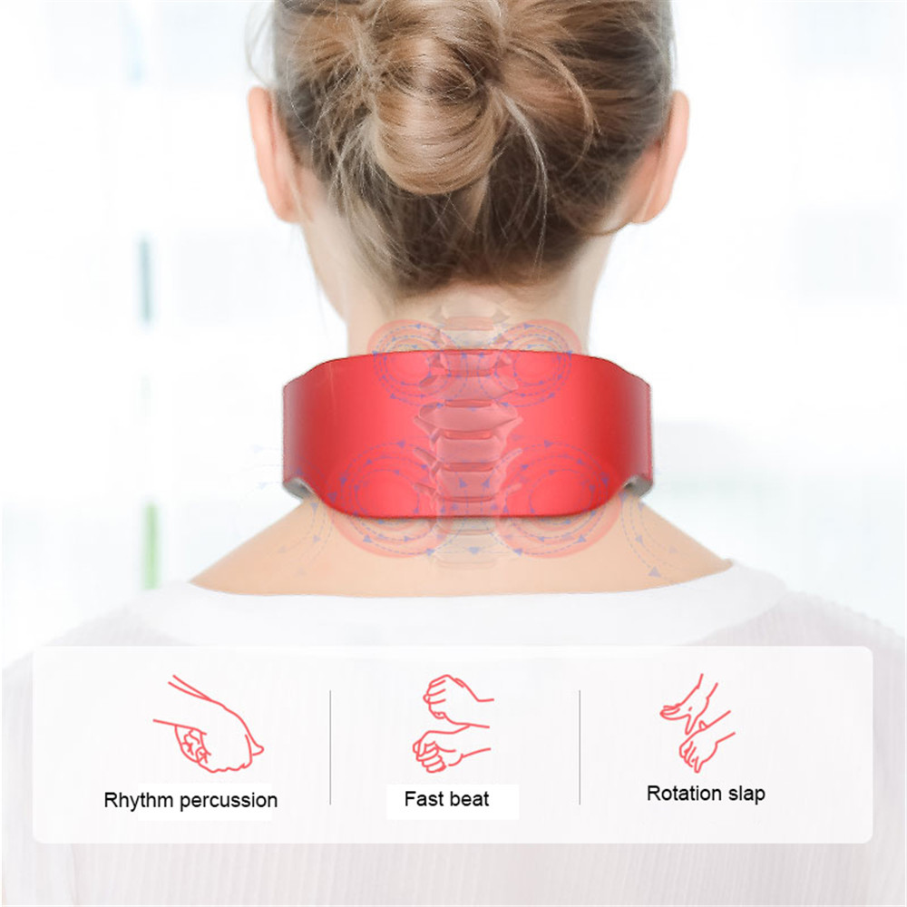 Electric Neck and Shoulder Pulse Massager 6 mode 9 levels Adjustable Heat Cervical Vertebra Relax Pain Relief Kneading