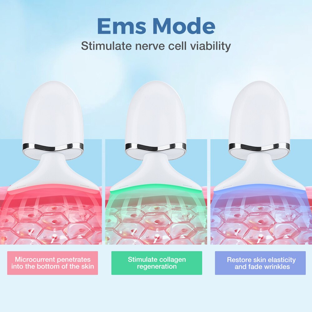 Electric Neck Beauty Massager EMS Color Light Neck Beauty Equipment Face and Neck Massage Neck Wrinkles USB Charging Electric Neck Beauty Massager EMS Color Light Neck Beauty Equipment Face and Neck Massage Neck Wrinkles USB Charging