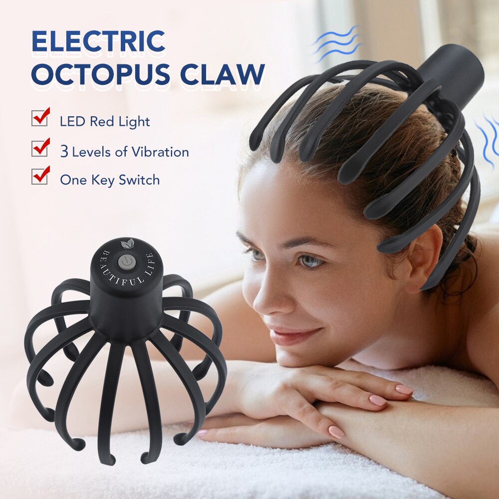 Electric Octopus Claw Scalp Massager Stress Relief Therapeutic Head Scratcher Stress Relief and Hair Stimulation Electric Octopus Claw Scalp Massager Stress Relief Therapeutic Head Scratcher Stress Relief and Hair Stimulation