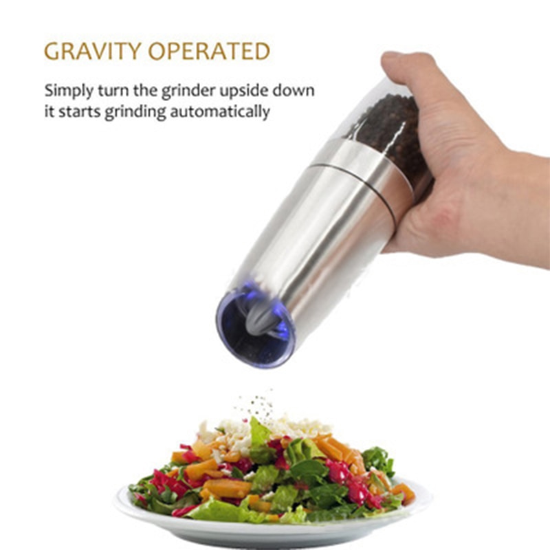 Electric Pepper Mill with LED Light (2 pcs)
