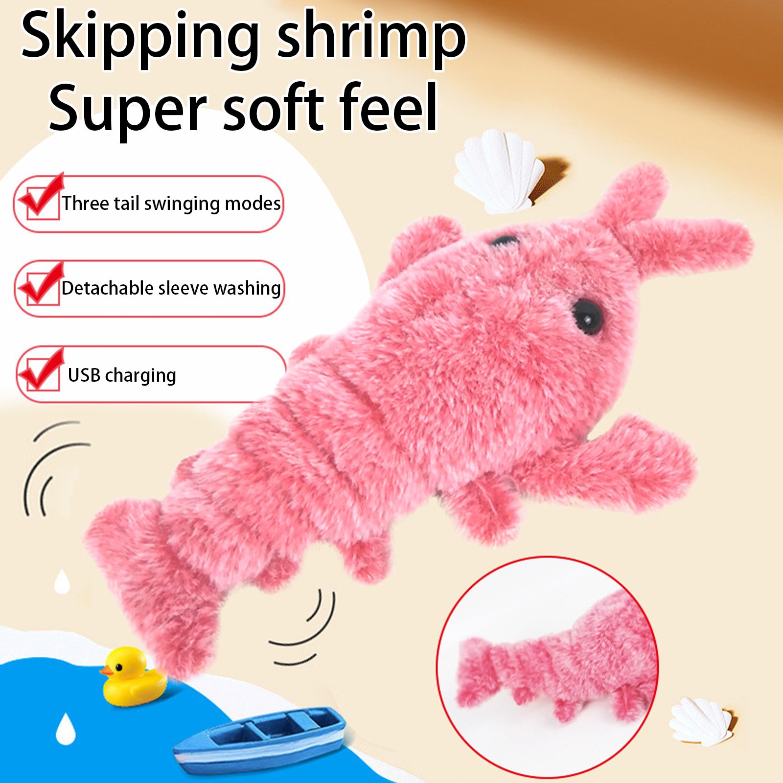 Electric Plush Jumping Shrimp Toy Electric Plush Jumping Shrimp Toy
