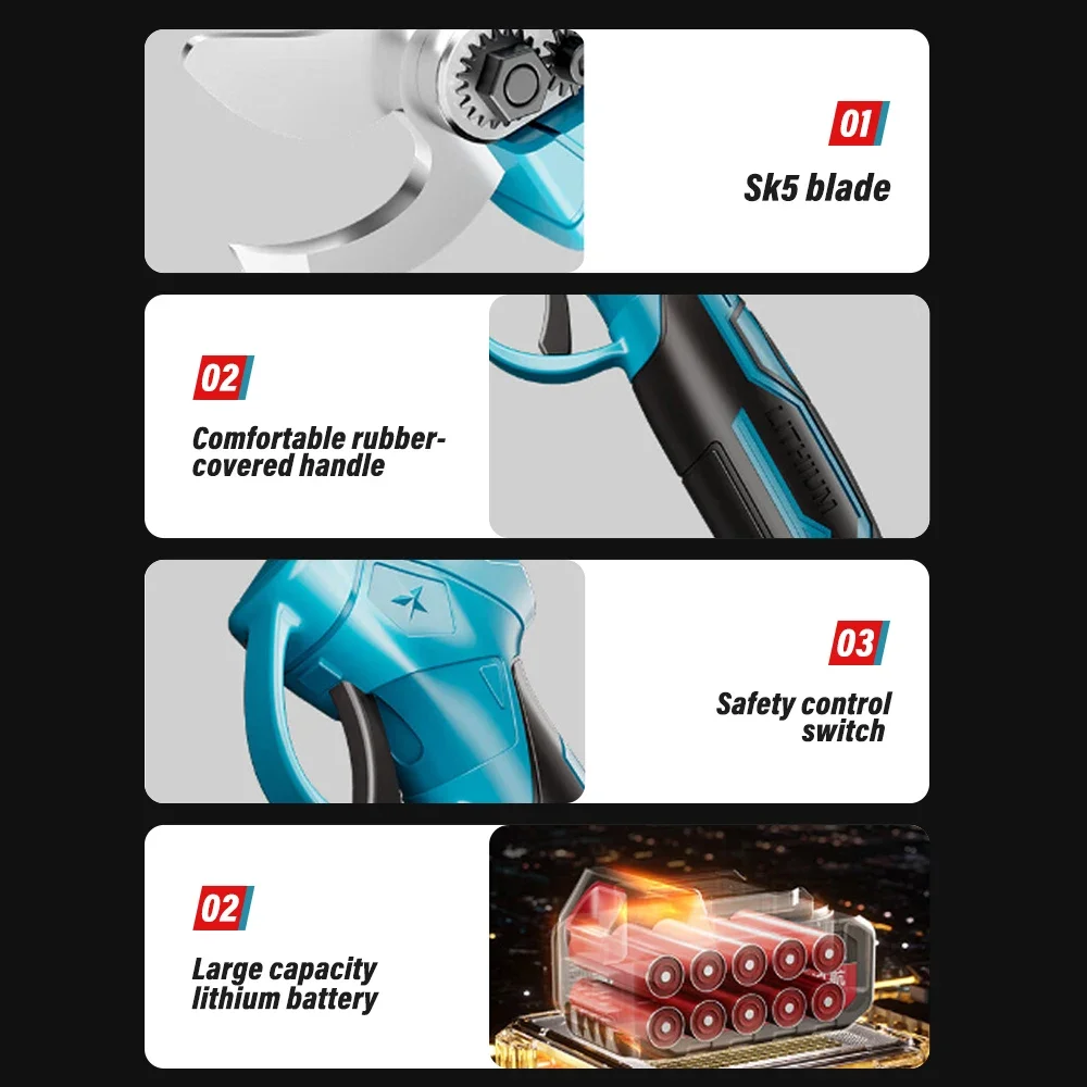 Electric Pruning Shears Professional Cordless Electric Pruning Battery Powered Tree Branch Pruner Electric Garden