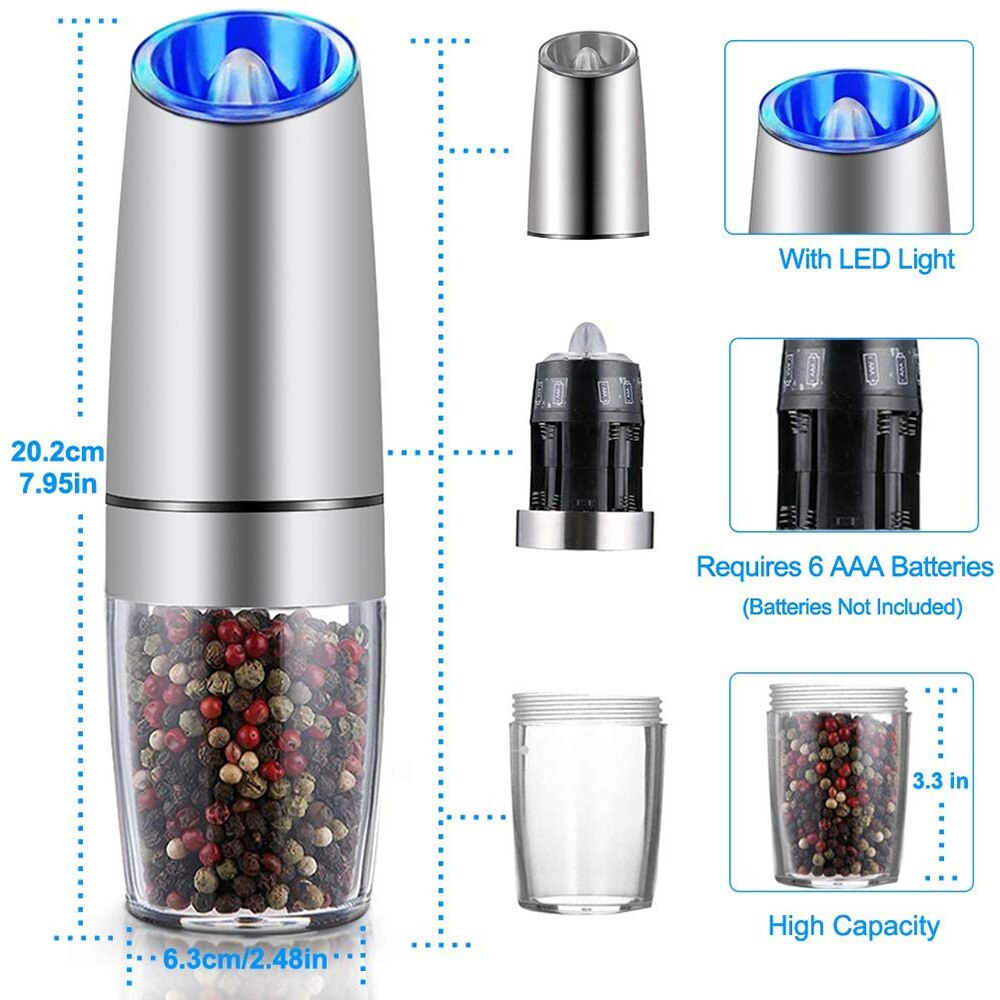 Electric Salt and Pepper Mills (2 pcs)