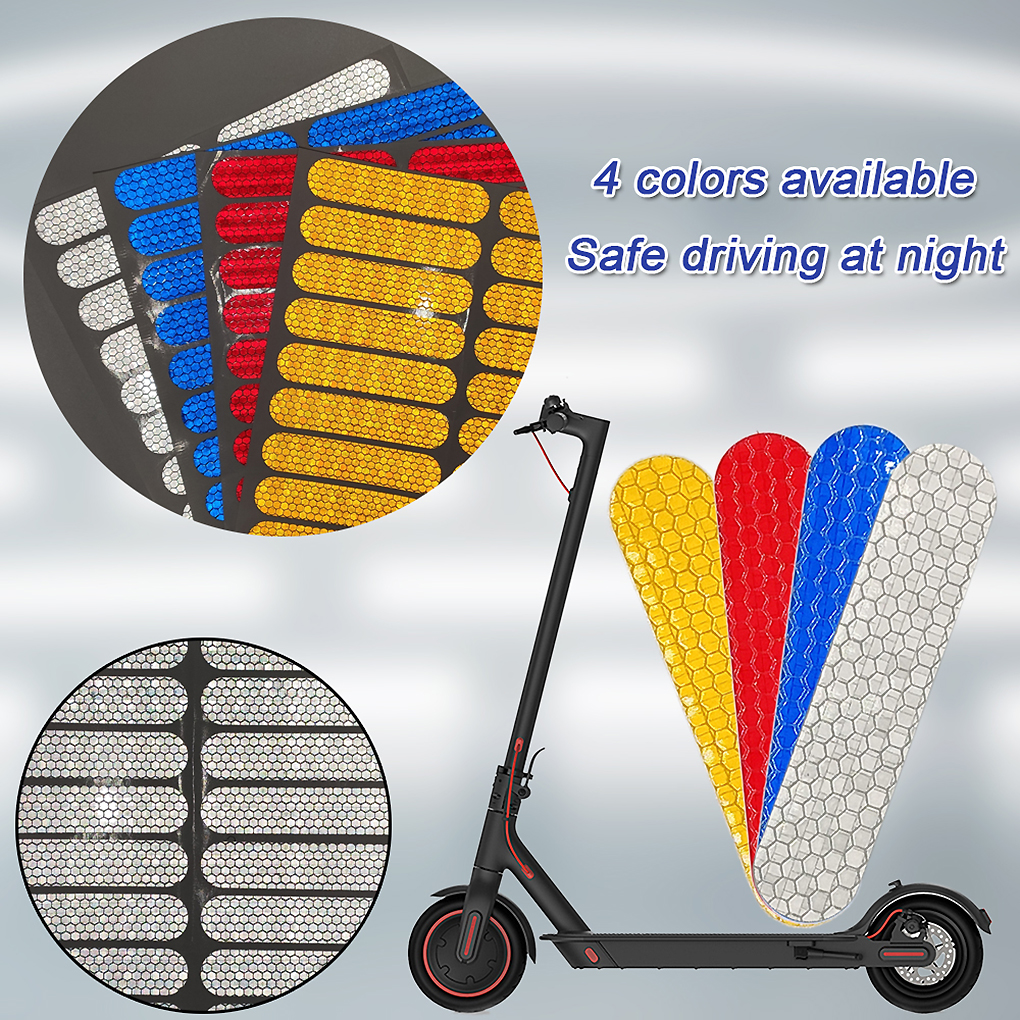 Electric Scooter Reflective Stickers Body Wheel Hub Accessories Night Safety Warning Sticker