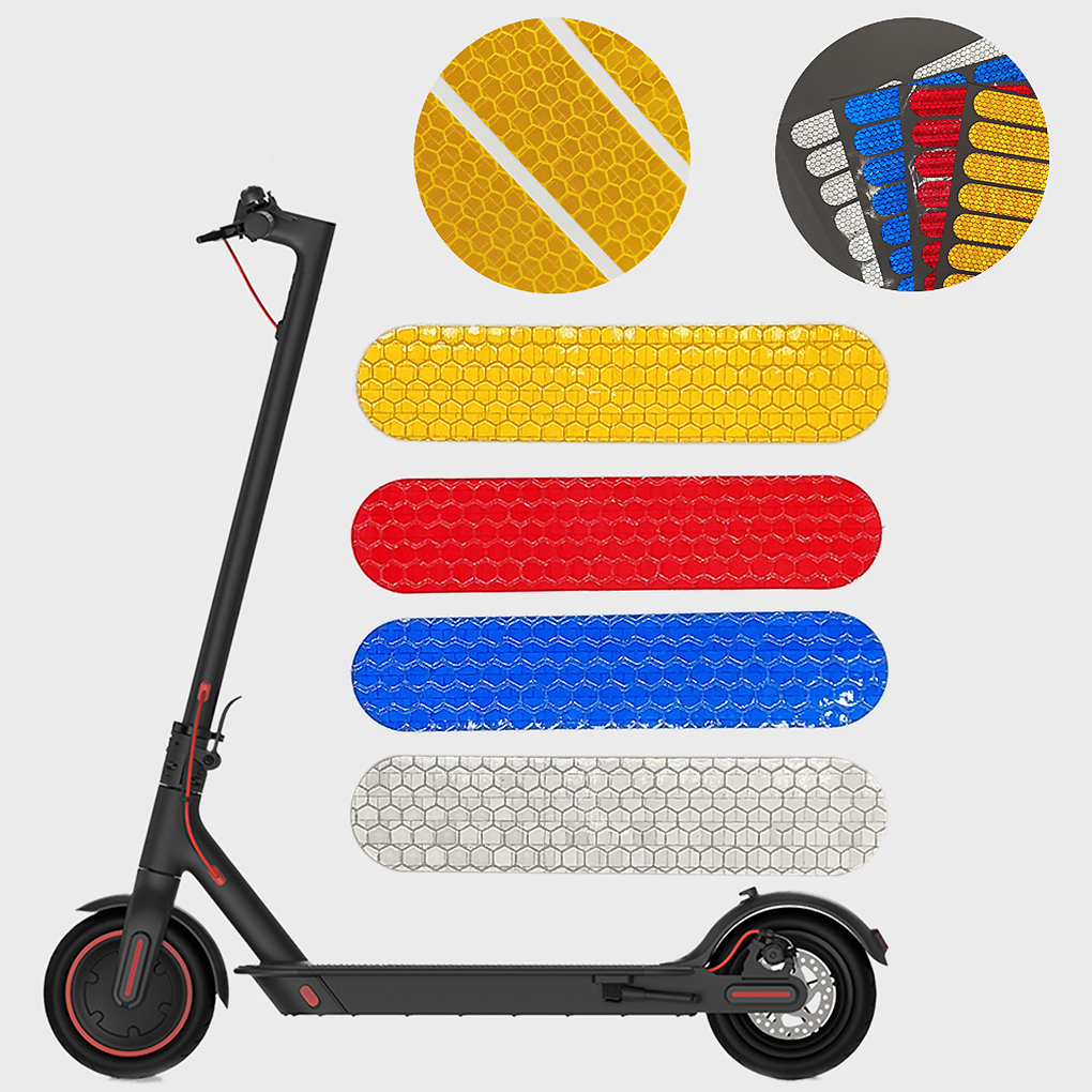 Electric Scooter Reflective Stickers Body Wheel Hub Accessories Night Safety Warning Sticker