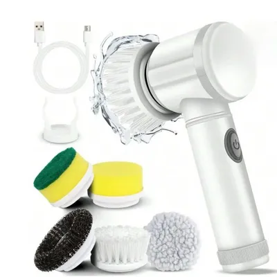 Electric Spin Scrubber Bathroom Cleaning Brush Power Scrubber with 5 Replaceable Brush Heads Electric Cleaning Brush Electric Spin Scrubber Bathroom Cleaning Brush Power Scrubber with 5 Replaceable Brush Heads Electric Cleaning Brush