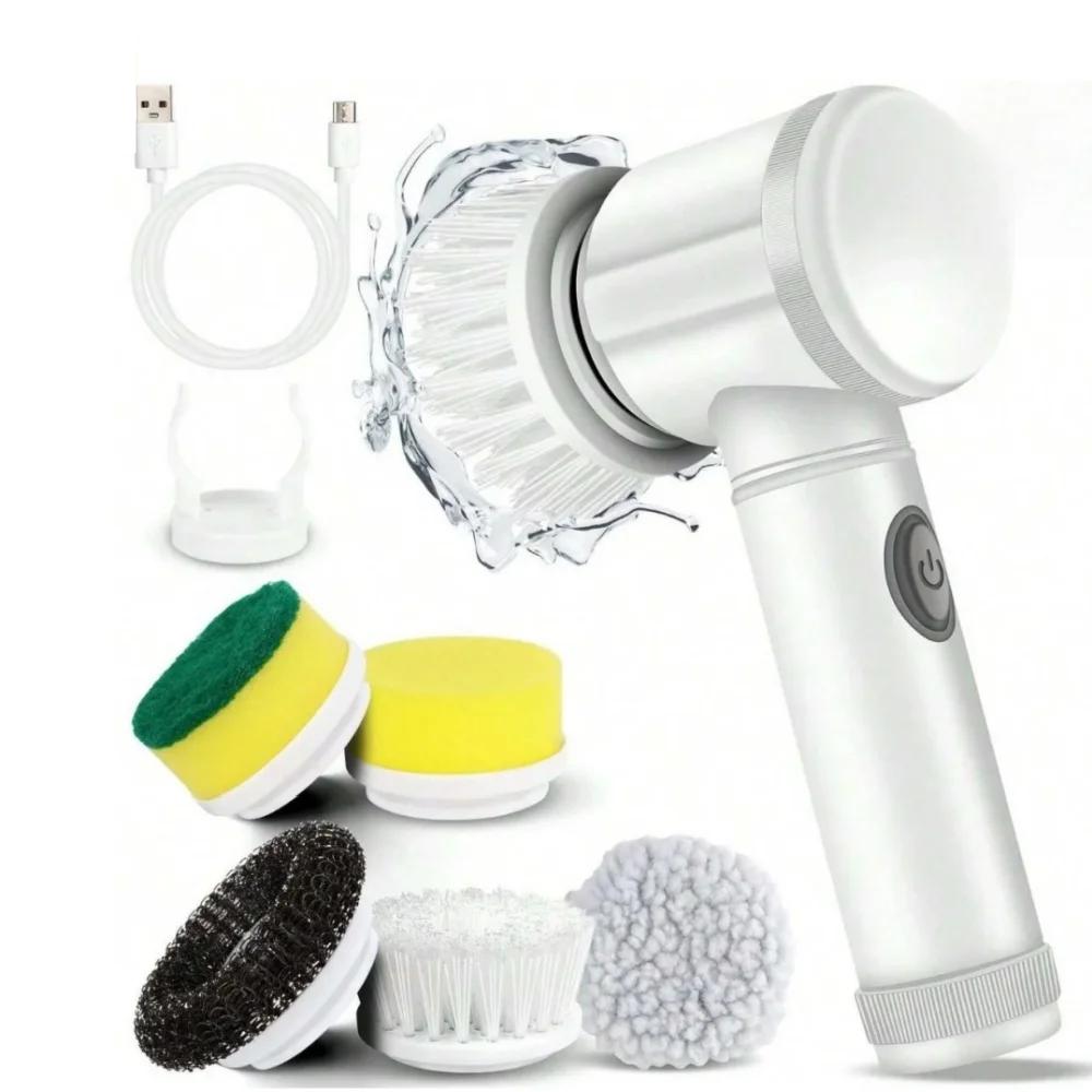 Electric Spin Scrubber Bathroom Cleaning Brush Power Scrubber with 5 Replaceable Brush Heads Electric Cleaning Brush Electric Spin Scrubber Bathroom Cleaning Brush Power Scrubber with 5 Replaceable Brush Heads Electric Cleaning Brush