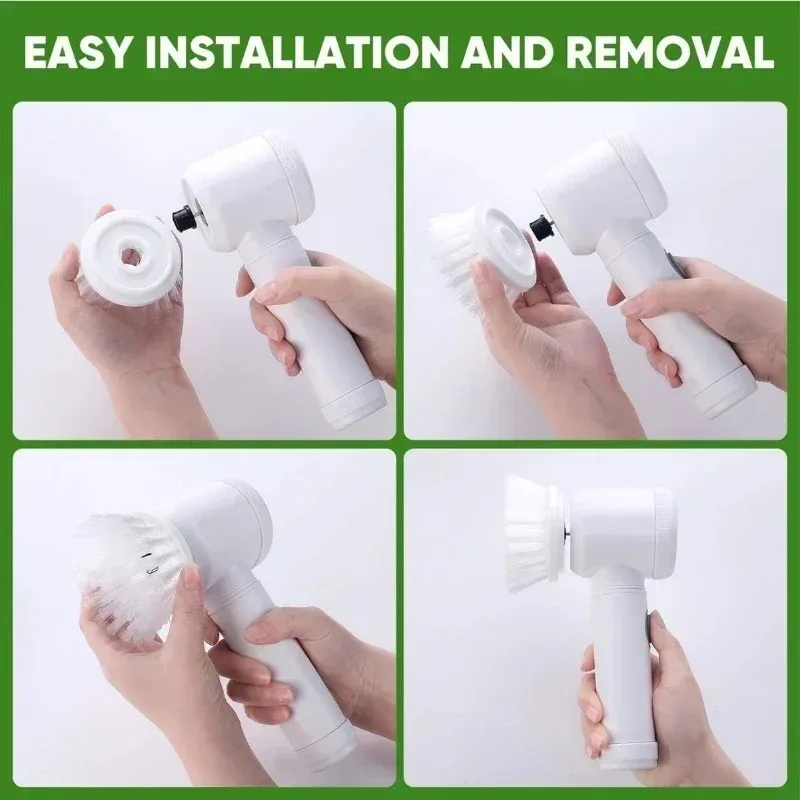 Electric Spin Scrubber Bathroom Cleaning Brush Power Scrubber with 5 Replaceable Brush Heads Electric Cleaning Brush Electric Spin Scrubber Bathroom Cleaning Brush Power Scrubber with 5 Replaceable Brush Heads Electric Cleaning Brush