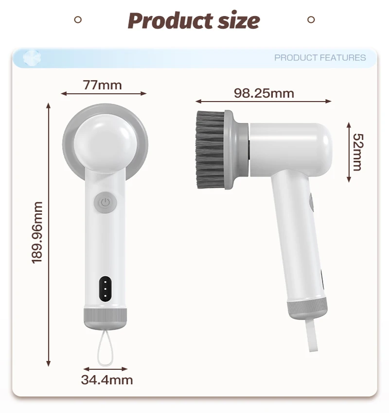 Electric Spin Scrubber Wireless Electric Cleaning Brush Housework Kitchen Dishwashing Brush Bathtub Tile Professional Electric Spin Scrubber Wireless Electric Cleaning Brush Housework Kitchen Dishwashing Brush Bathtub Tile Professional