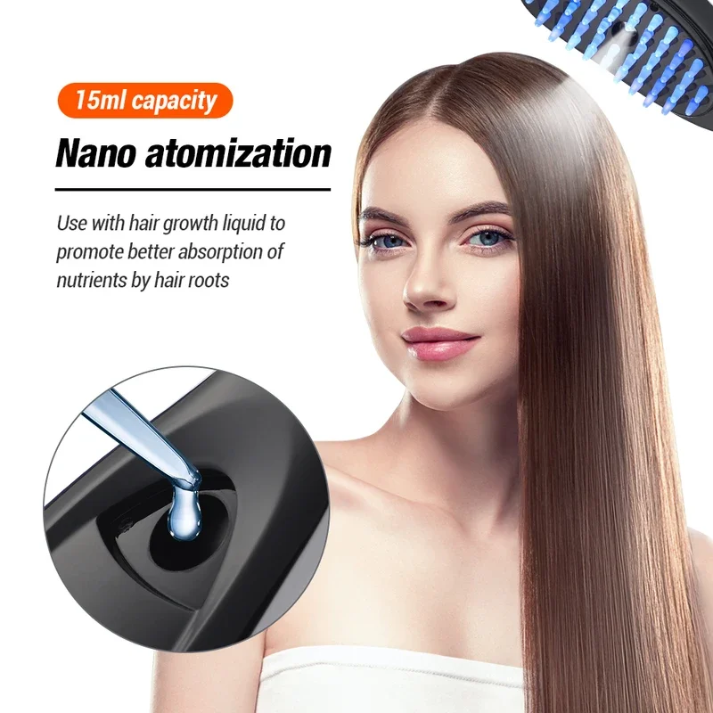 Electric Spray Massage Comb Hair Growth Vibration Head Massager Brush LED Anti Hair Loss Scalp Liquid Medicine
