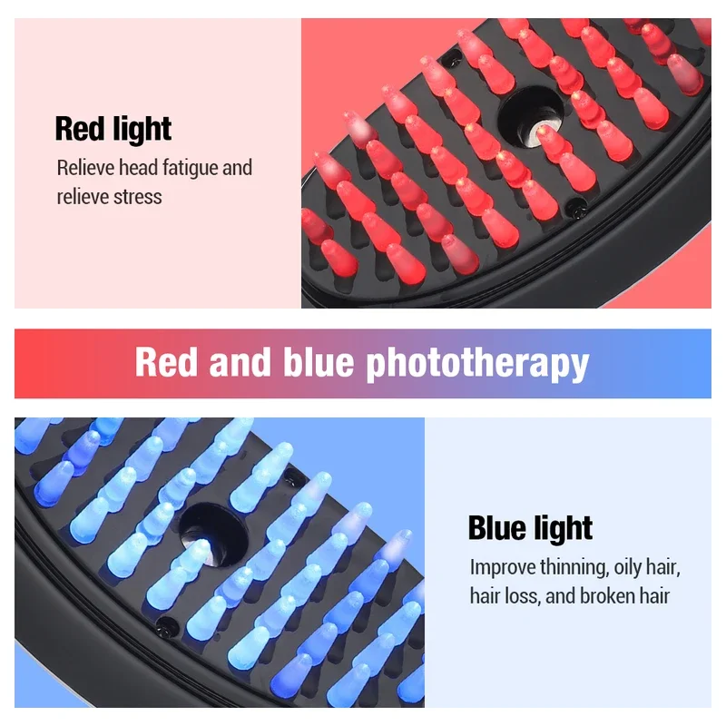 Electric Spray Massage Comb Hair Growth Vibration Head Massager Brush LED Anti Hair Loss Scalp Liquid Medicine