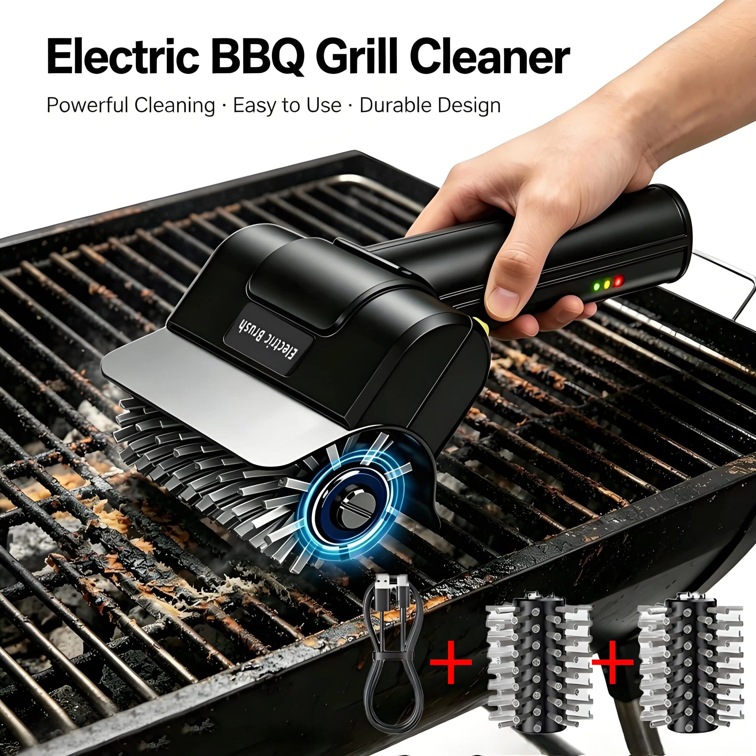 Electric Stainless Steel BBQ Brush Rechargeable Wireless Cleaning Brush Outdoor Cleaning Brush Grill Brush Electric Stainless Steel BBQ Brush Rechargeable Wireless Cleaning Brush Outdoor Cleaning Brush Grill Brush