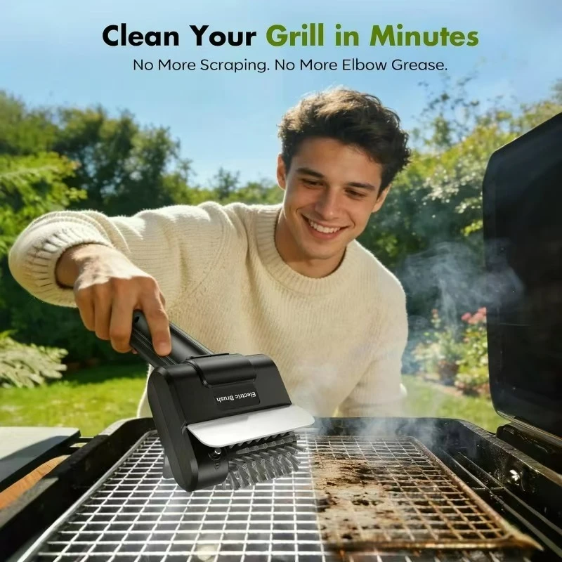 Electric Stainless Steel BBQ Brush Rechargeable Wireless Cleaning Brush Outdoor Cleaning Brush Grill Brush Electric Stainless Steel BBQ Brush Rechargeable Wireless Cleaning Brush Outdoor Cleaning Brush Grill Brush