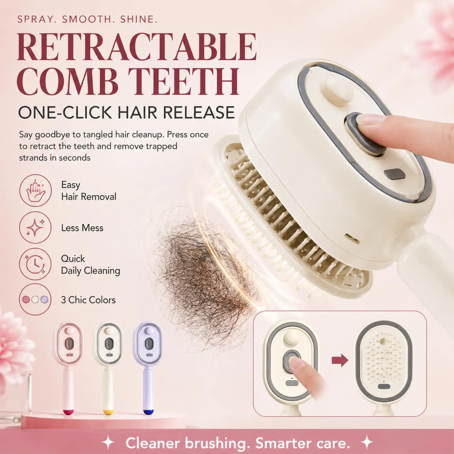 Electric Steaming Hair Straightener Brush Electric Spray Air Cushion Massage Hair Brush Rechargeable Detangling Steam Electric Steaming Hair Straightener Brush Electric Spray Air Cushion Massage Hair Brush Rechargeable Detangling Steam