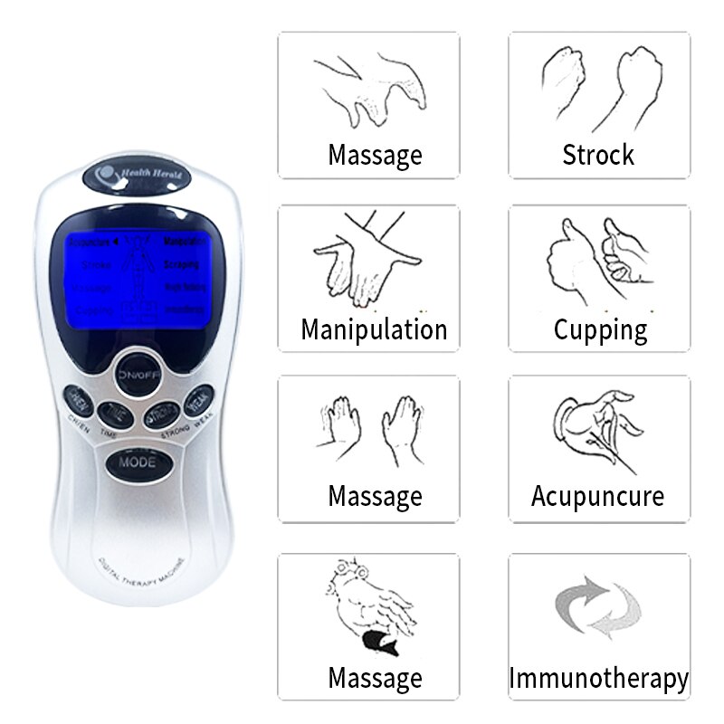 Electric Tens Unit Machine Pulse Massager Muscle Stimulator Therapy Pain Relief Digital Massage Electric Meridian Body