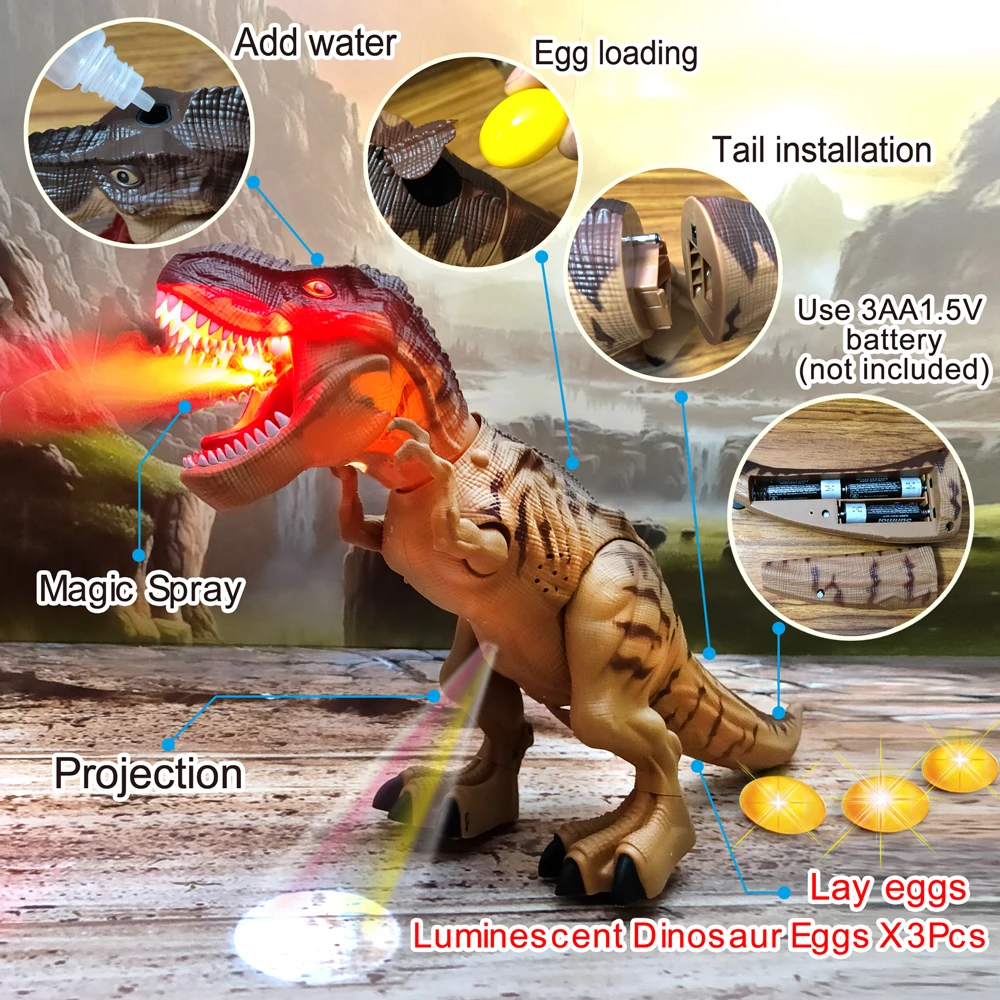 Electric Toy Large Size Walking Spray Lay Eggs Dinosaur Robot With Light Sound Mechanical Dinosaurs Model Toys Electric Toy Large Size Walking Spray Lay Eggs Dinosaur Robot With Light Sound Mechanical Dinosaurs Model Toys