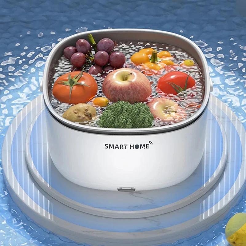 Electric Vegetable And Fruit Washing Machine Food Ultrasonic Washing Bucket Large Capacity Food Grains Purifie