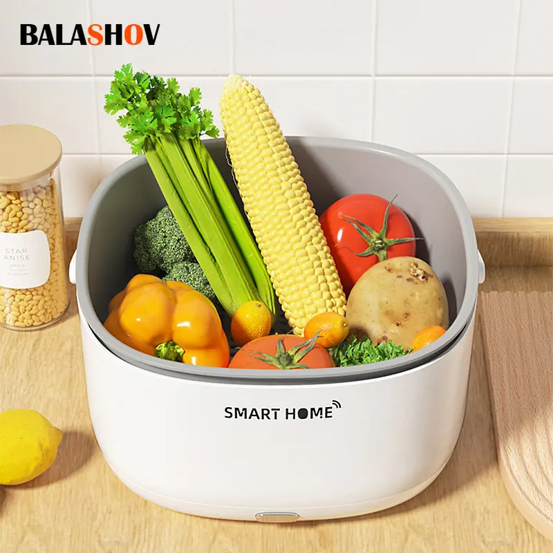 Electric Vegetable And Fruit Washing Machine Food Ultrasonic Washing Bucket Large Capacity Food Grains Purifie