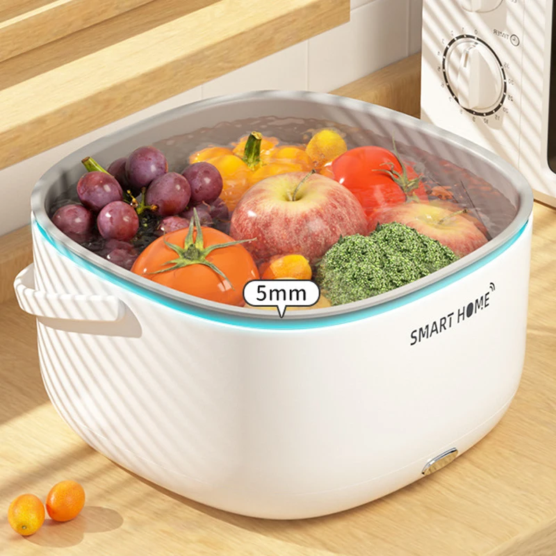 Electric Vegetable And Fruit Washing Machine Food Ultrasonic Washing Bucket Large Capacity Food Grains Purifie