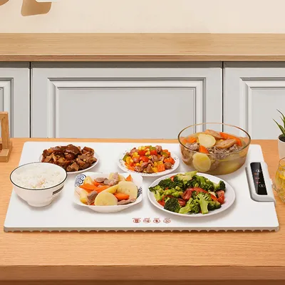 Electric Warming Tray with Adjustable Temperature Smart Warming Plate Silicone Fast Heating for Parties Family