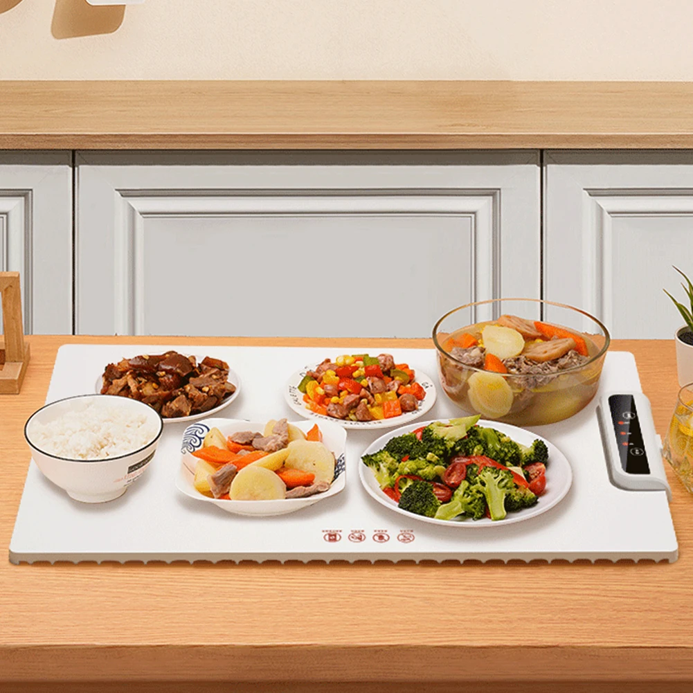 Electric Warming Tray with Adjustable Temperature Smart Warming Plate Silicone Fast Heating for Parties Family