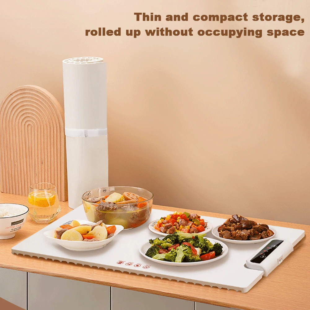 Electric Warming Tray with Adjustable Temperature Smart Warming Plate Silicone Fast Heating for Parties Family