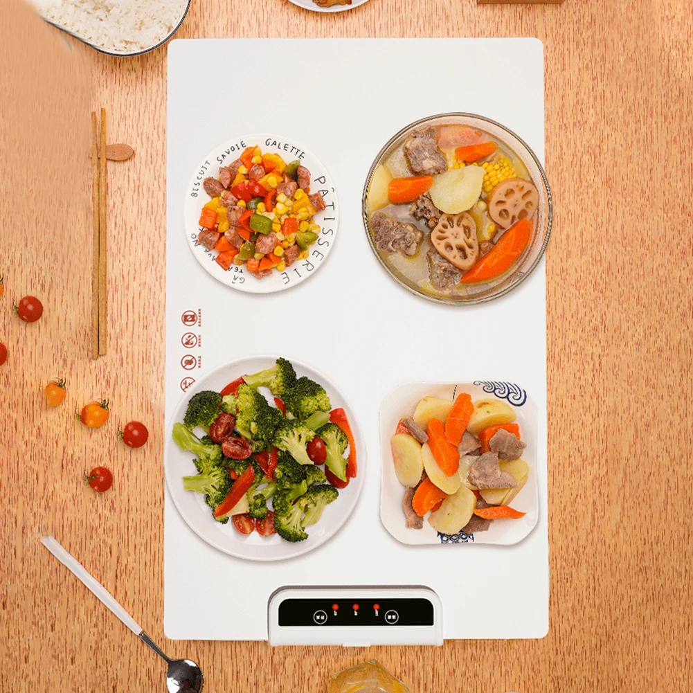 Electric Warming Tray with Adjustable Temperature Smart Warming Plate Silicone Fast Heating for Parties Family