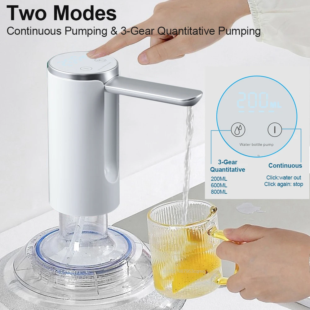 Electric Water Gallon Bottle Pump Foldable Automatic Water Dispenser 19 Liters Bottle Rechargeable Desktop Drinking