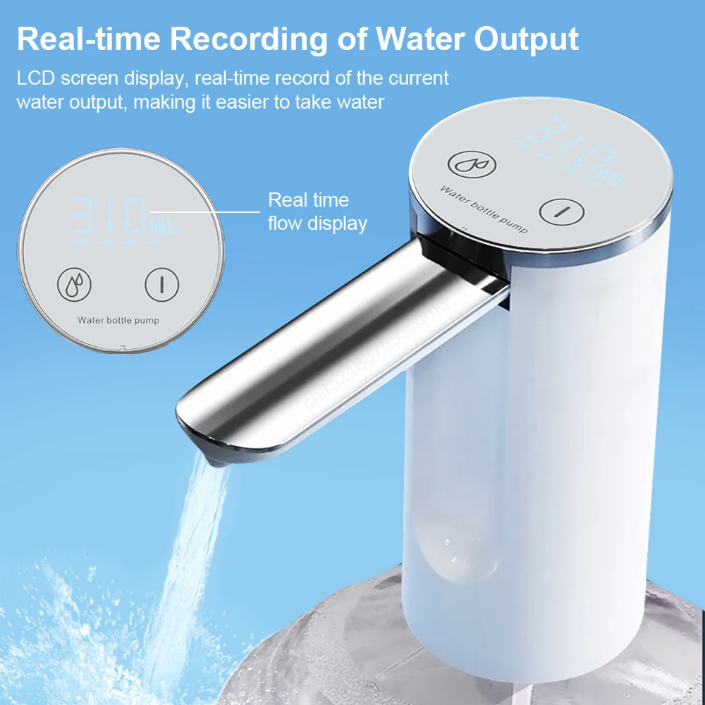 Electric Water Gallon Bottle Pump Foldable Automatic Water Dispenser 19 Liters Bottle Rechargeable Desktop Drinking