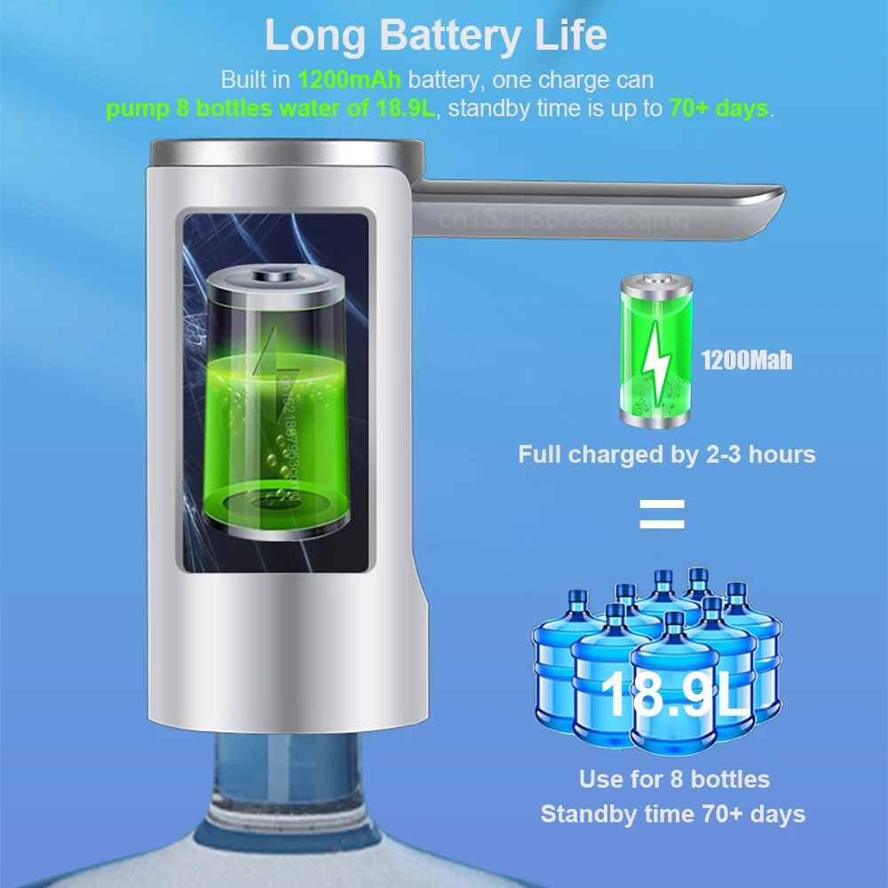Electric Water Gallon Bottle Pump Foldable Automatic Water Dispenser 19 Liters Bottle Rechargeable Desktop Drinking