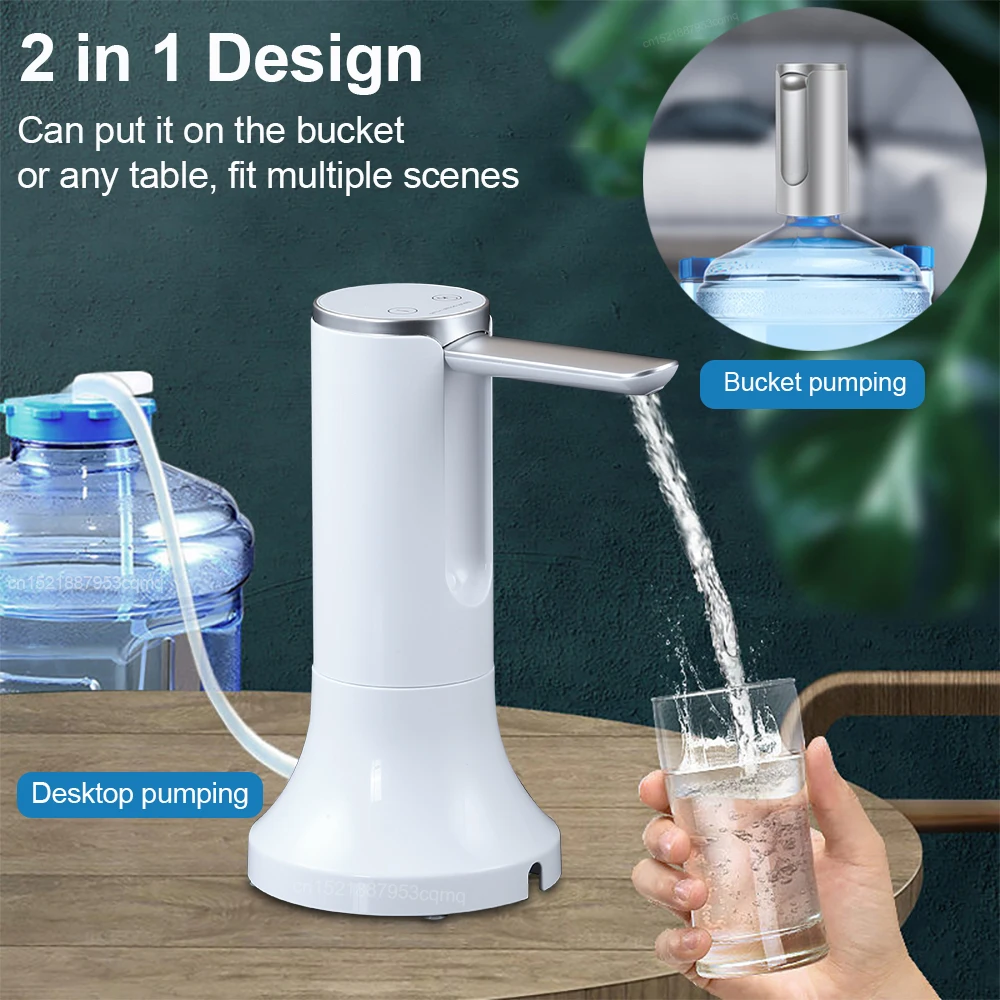 Electric Water Gallon Bottle Pump Foldable Automatic Water Dispenser 19 Liters Bottle Rechargeable Desktop Drinking