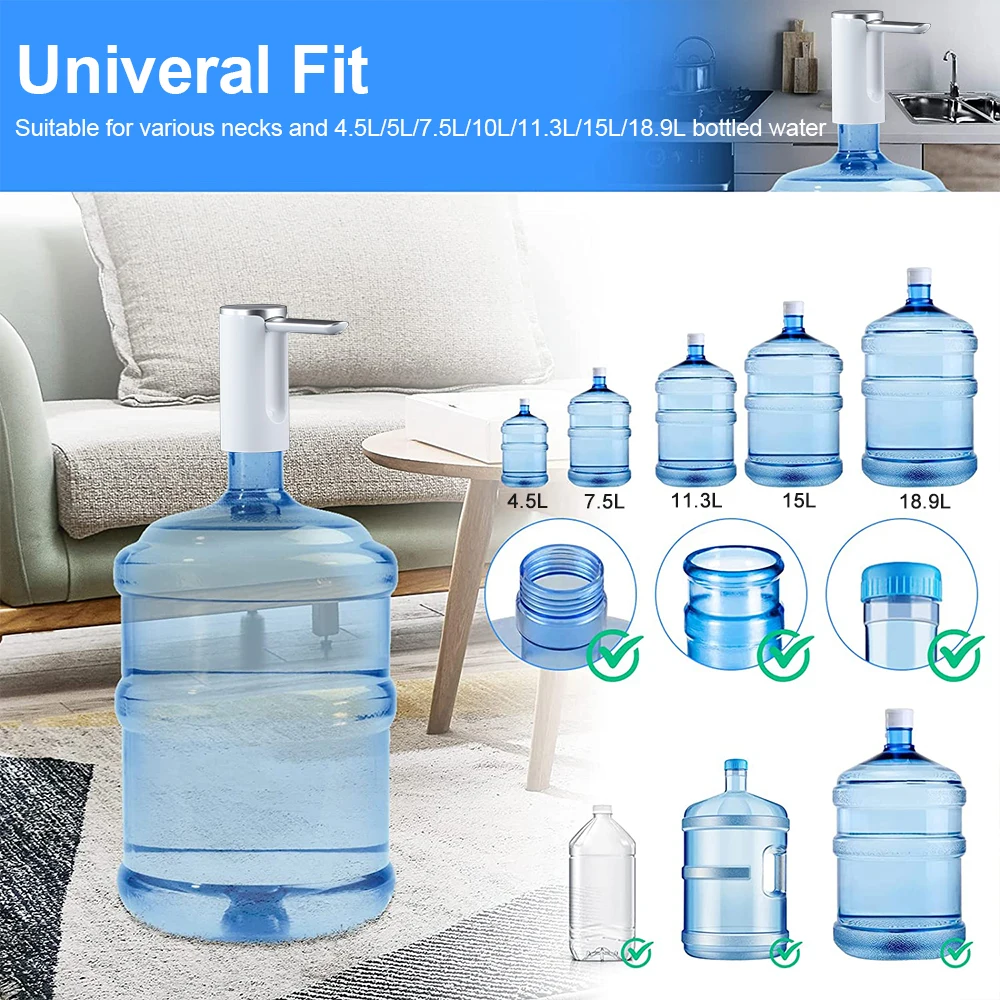 Electric Water Gallon Bottle Pump Foldable Automatic Water Dispenser 19 Liters Bottle Rechargeable Desktop Drinking