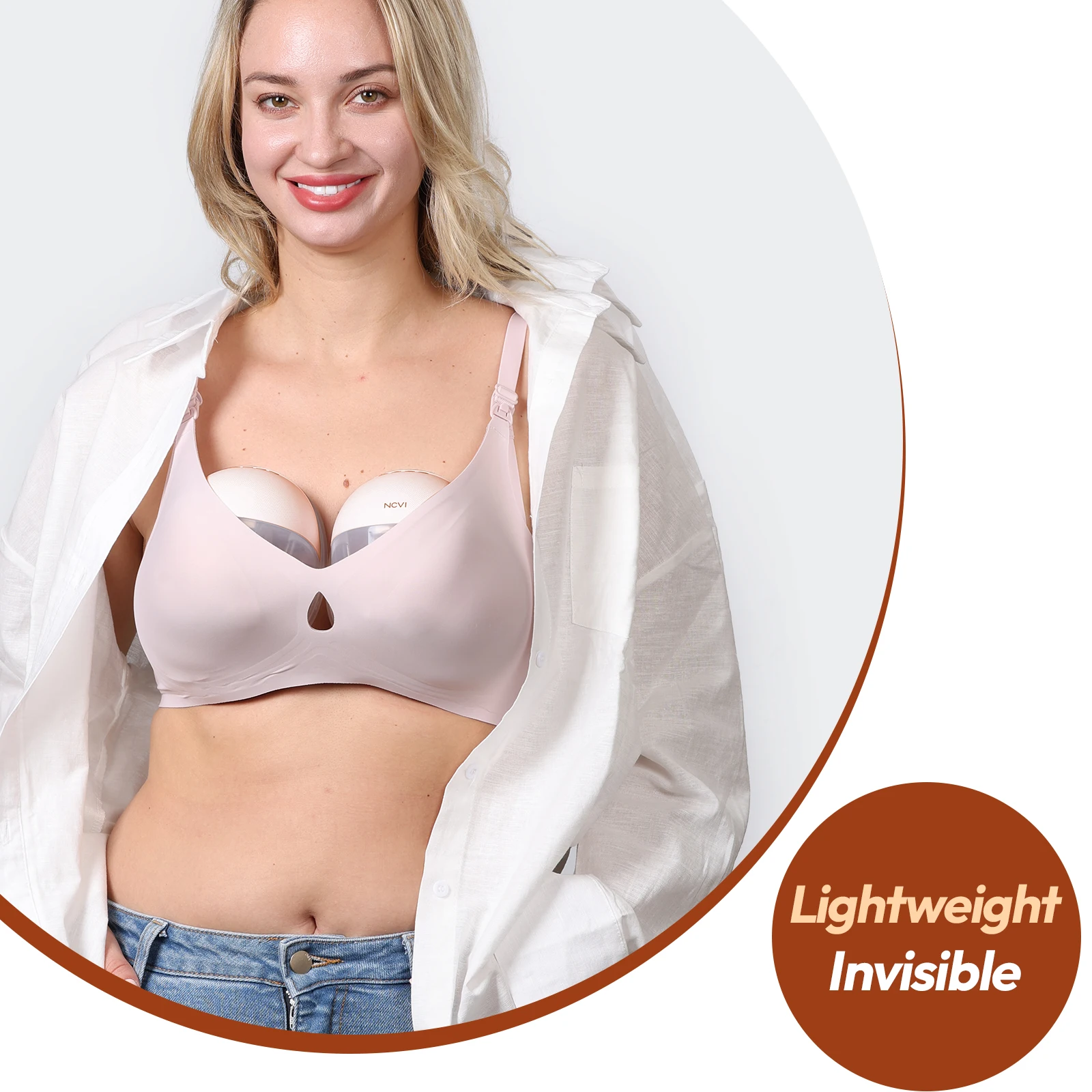 Electric Wearable Breast Pump for Breastfeeding, Hands-Free, 4 Modes 9 Levels, 3 Flange Sizes(19/21/24mm), Smart Display