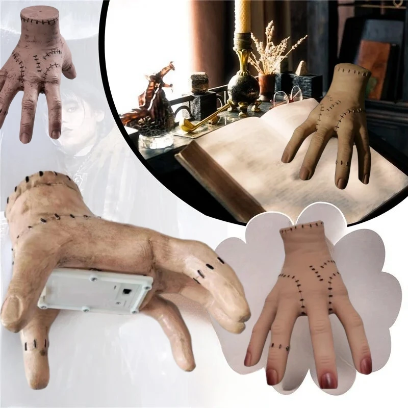 Electric Wednesday Thing Hand Family Cosplay Walking Crawl Ghost Hand Statue Halloween Party Decor Desktop Ornaments