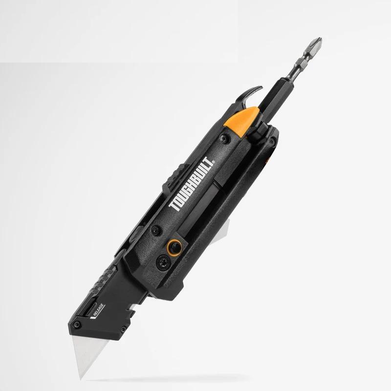 Electrician's Folding Utility Knife With Bit Driver Pry Bar Double-ended 5-in-1 Hand Tool Electrician's Folding Utility Knife With Bit Driver Pry Bar Double-ended 5-in-1 Hand Tool